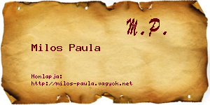 Milos Paula névjegykártya